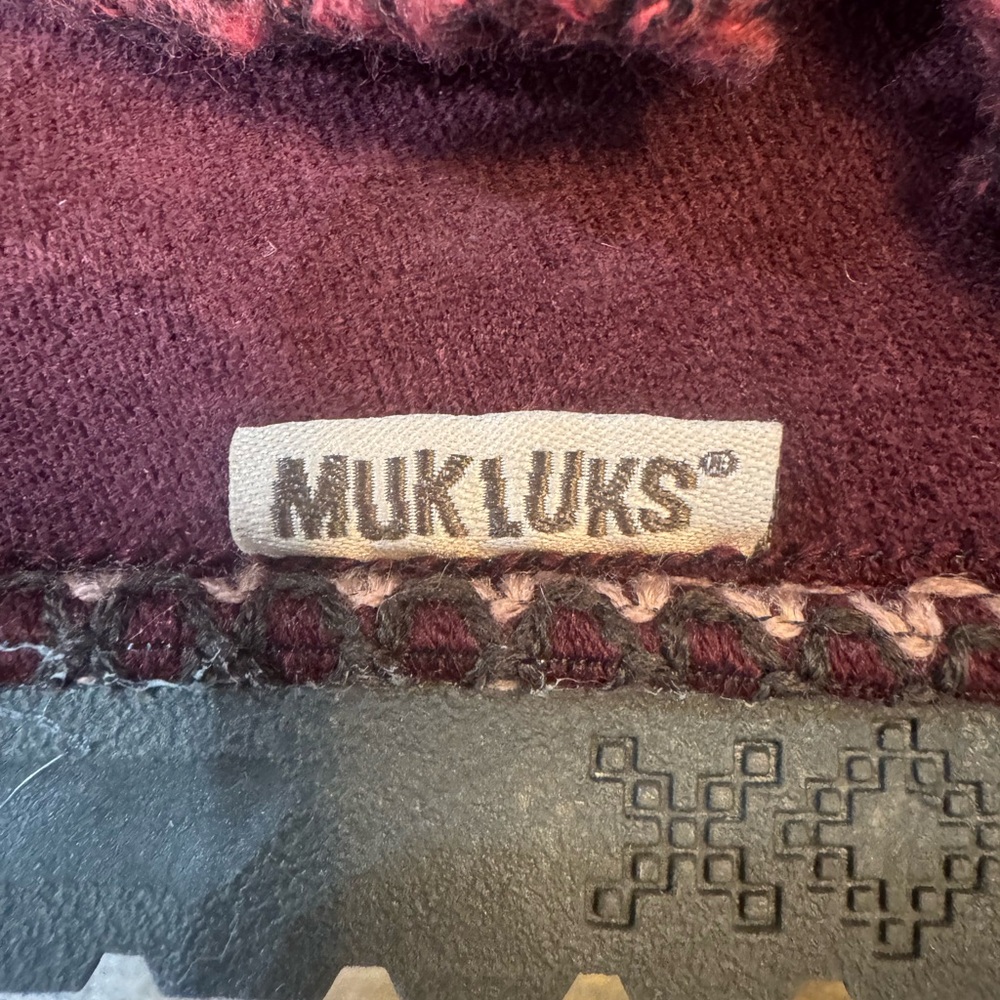 Muk Luks Women’s Burgundy Jackie Knit Faux Suede Mid-Calf Boots Size 9 - Picture 4 of 15